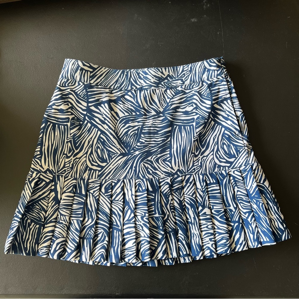 Lady Hagen Blue and White Printed Mini Skirt
